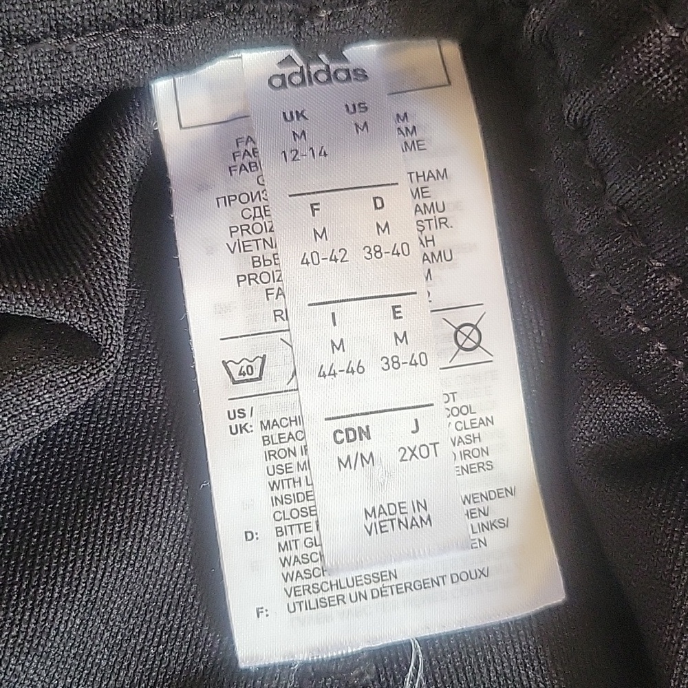 Adidas Black Sweatpants with Signature Stripes SzM Unisex Good Condition - Picture 5 of 6